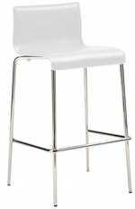 Стул барный с обивкой Papatya Icon BDK, хромированный, белый
