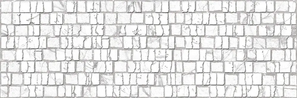 Настенная плитка ALMA Ceramica TWU12LRT17R Laurent 74x24.6 белая матовая рельефная под мозаику