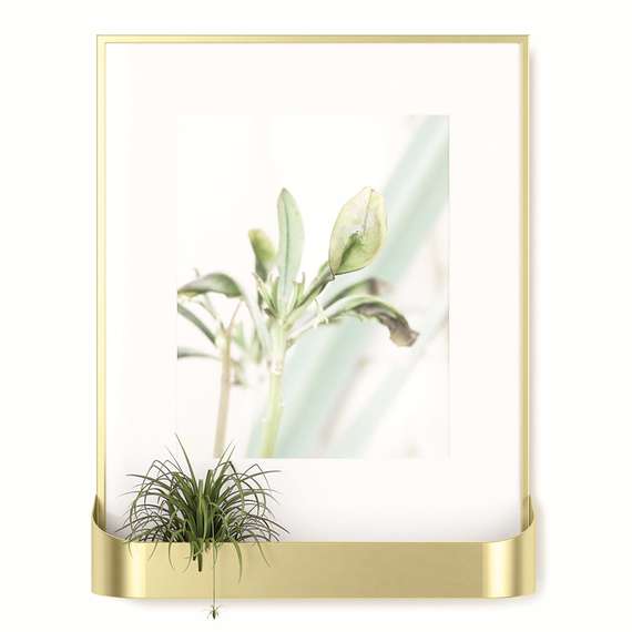 Настенная фоторамка с полкой Matinee 39x31 см матовая латунь | Umbra | Канада | Купить в Hallberg.ru