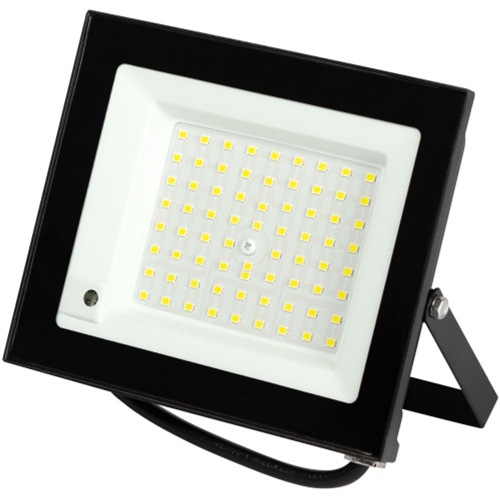 Прожектор светодиодный уличный ЭРА LPR-041-1-65K-050 50Вт 4000лм 6500K КСС Д 120° 2 года IP65 черный нерег СВЧ д/д | Прожекторы Стандарт
