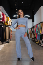 Костюм женский лапша с брюками и топом недорого