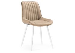 Стул на металлокаркасе Седа велюр бежевый / белый
