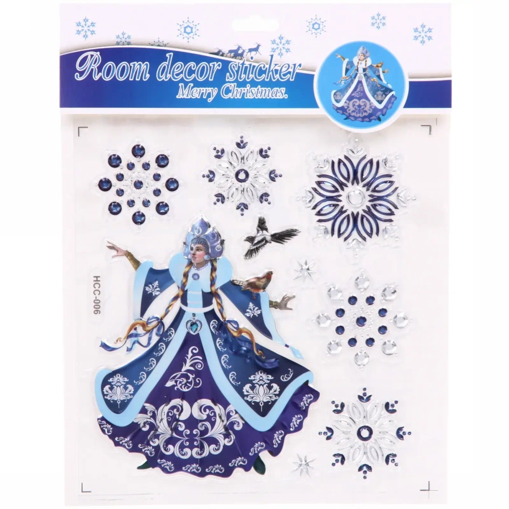 Набор наклеек «Дед Мороз и Снегурочка» 27*20 см, в ассортименте