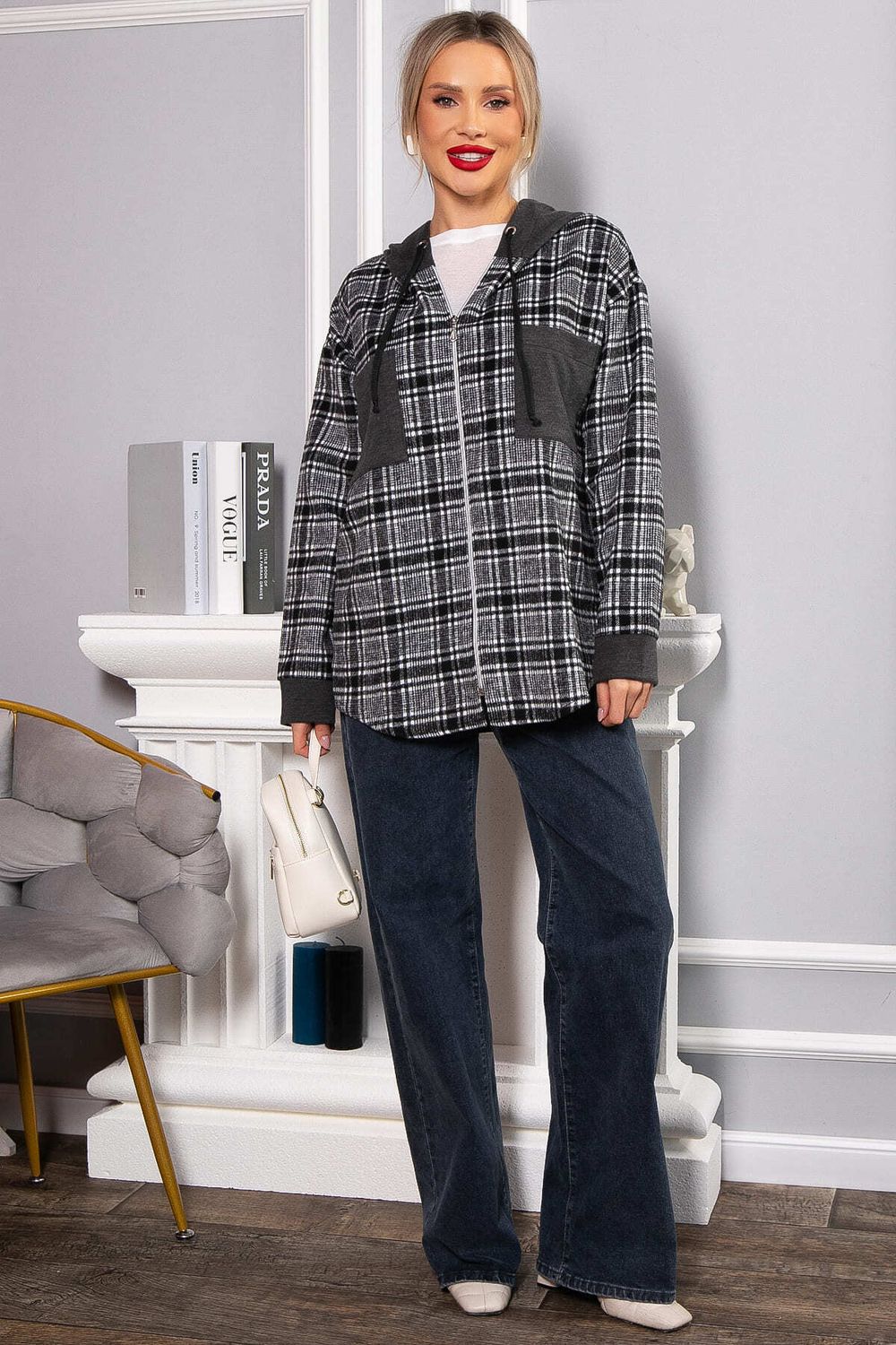 Рубашка с капюшоном Стокгольм (серая) Б14593-50М LT Collection