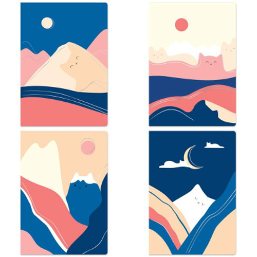 Тетрадь 48л., А5, клетка MESHU "Mountcats", матовая ламинация, тиснение фольгой, ЕВРО И