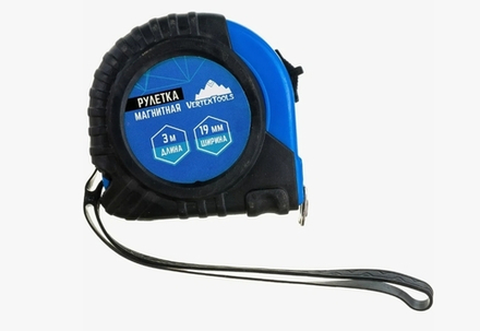 Рулетка Vertextools магнитная 3м*19мм