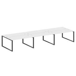 Metal System Рабочая станция на 6 мест на О-образном м/к БО.СМ-6.4 Белый/Металл Антрацит 4800*1475*7