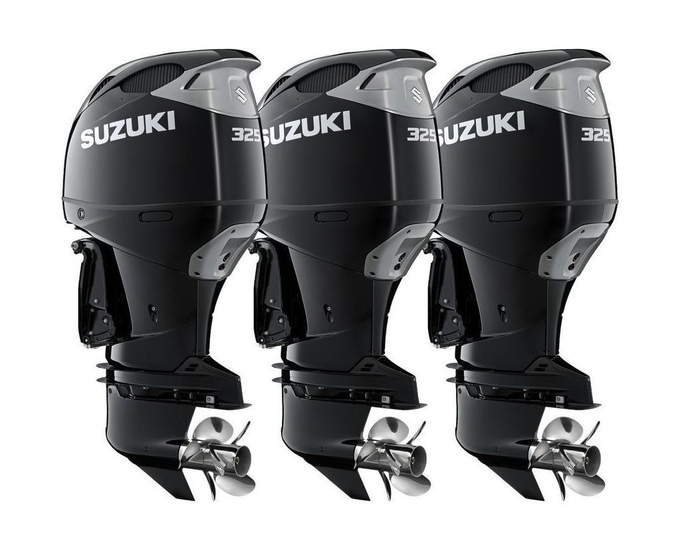 Тройка из 2 моторов Suzuki DF325ATX+ 1 мотор DF325ATXX, черные
