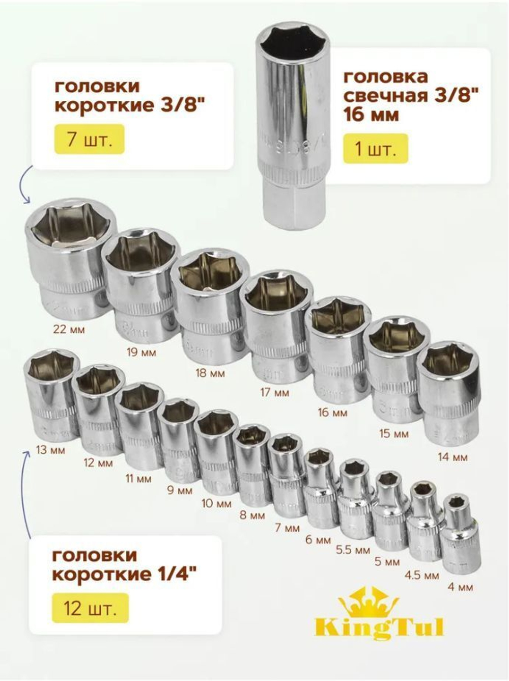 Набор инструментов 82 пр. KINGTUL KT-4821-5DS-м