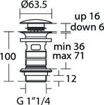 Нажимной донный клапан для умывальника Ideal Standard E1482XG