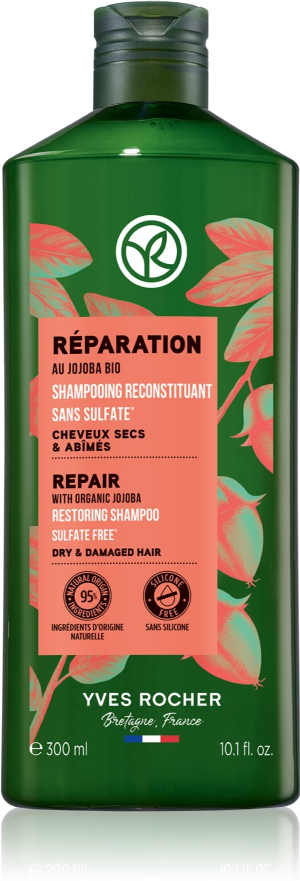 Yves Rocher Reparation - регенерирующий шампунь /  with Organic Jojoba 300  ml  / GTIN 3660005467351