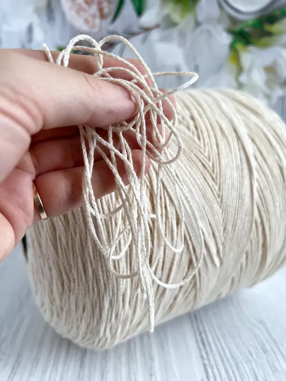 Пряжа хлопковая с люрексом