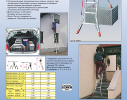 TELEMATIC Шарнирная телескопическая стремянка,4 х 5 перекладины (122322)