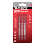 Полотна для электро-лобзика по металлу, 3 шт, T118G, 50 х 0.8 мм, HSS Matrix Professional, 78206