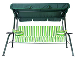 Качели садовые OLSA 3-х местные Стандарт Nova(каркас зеленый, м/э зеленый рис.полоска)1 уп.