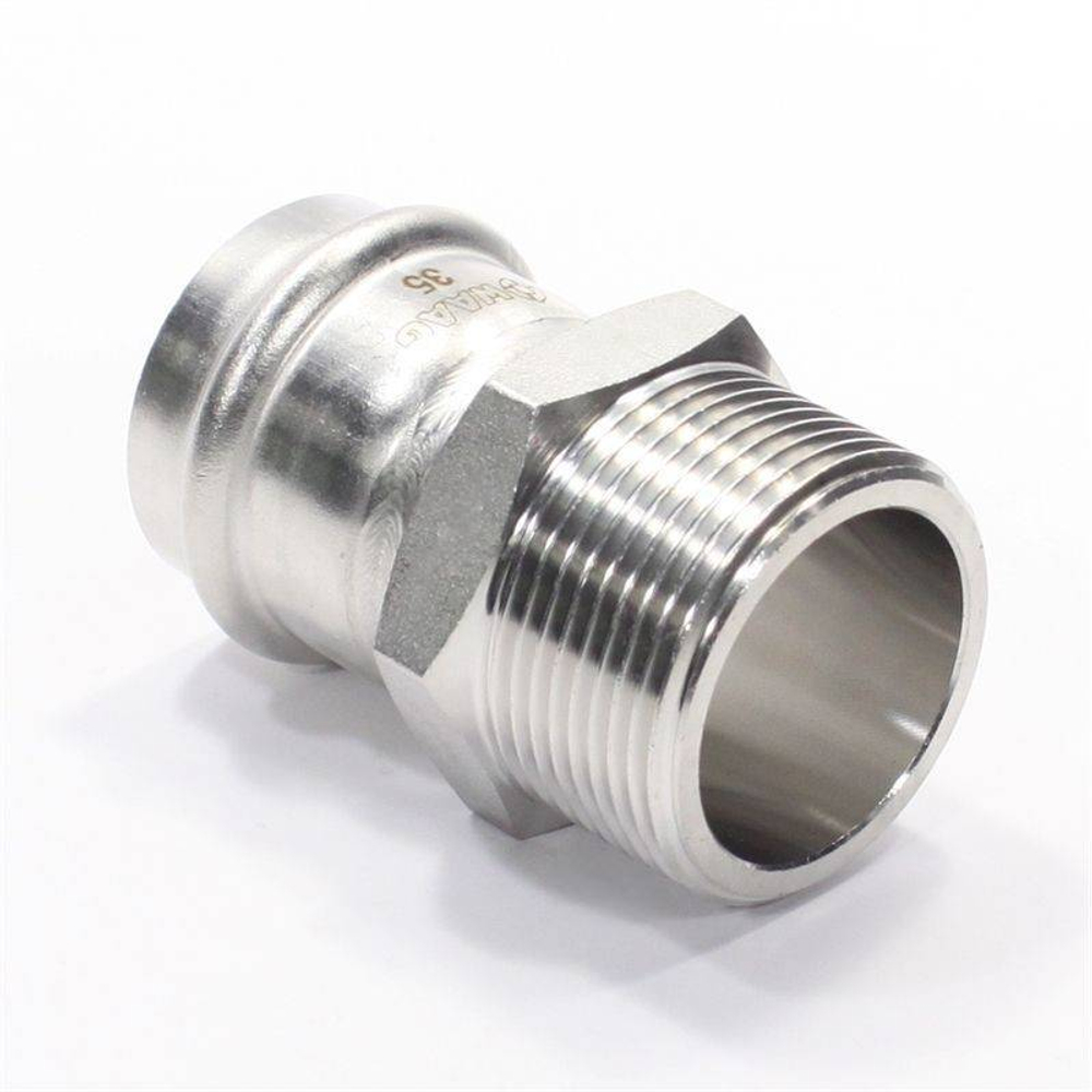 Переходник 35-1 1/2", WAAG Heavy Inox, пресс-резьба, нар., сталь нержавеющая