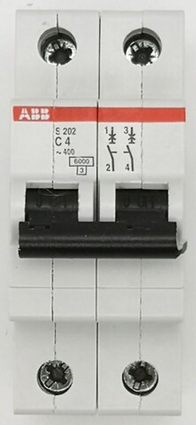 Выключатель автоматический ABB S202 C4 2CDS252001R0044 2P 6 kA