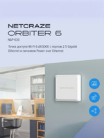 Точка доступа Wi-Fi Netcraze Orbiter 6 (NAP-630) 6 AX3000 c портом 2.5 Gigabit Ethernet и питанием Power over Ethernet