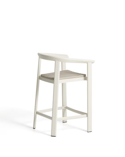Уличный полубарный стул Erice из алюминия и веревки цвета экрю, 75 см
