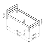 Кровать 90х200 Бора, односпальная деревянная из массива сосны