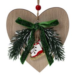 GAEM Изделие декоративное подвесное "Ёлка/Сердце", L12 W2,5 H12 см, 2в.