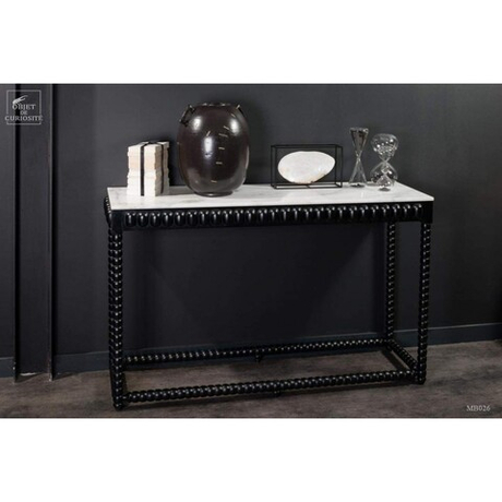 Консоль Black console white marble Консоль Objet de Curiosite Черный / Белый