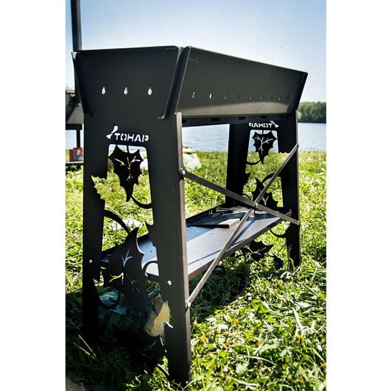 Мангал стационарный Тонар Гефест Премиум 3мм 895х370х850 (термокраска)
