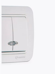 Выключатель Makel Lillium Natural 2-клавишный с индикатором белый 05086