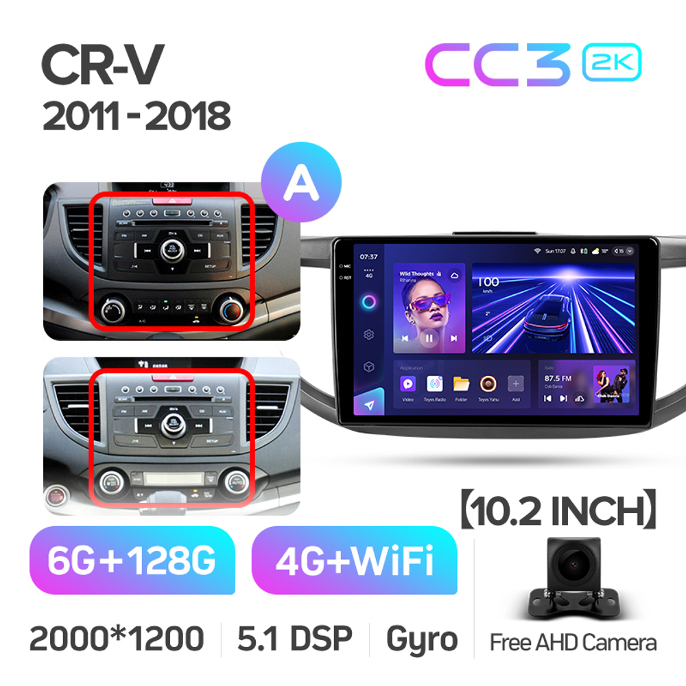 Teyes CC3 2K 10,2"для Honda CR-V 2011-2018