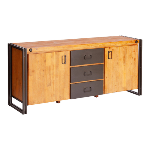 Комод Secret De Maison CITY ( mod. CTY D01ABOIS2-180 ) металл/дерево акация, 180х45х80см, коричневый дым