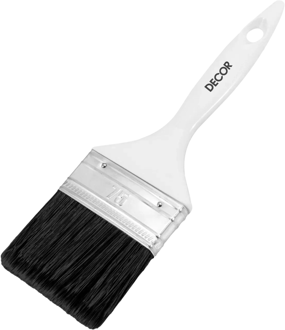 Кисть "PROFI" для подгот. работ" 50х15мм,черн.ворс,пласт.ручка DECOR 780-050