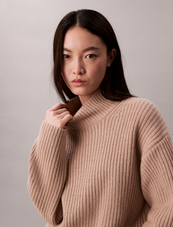 Свитер Calvin Klein Rib Chunky Relaxed Turtleneck Sweater Guilford Neutral