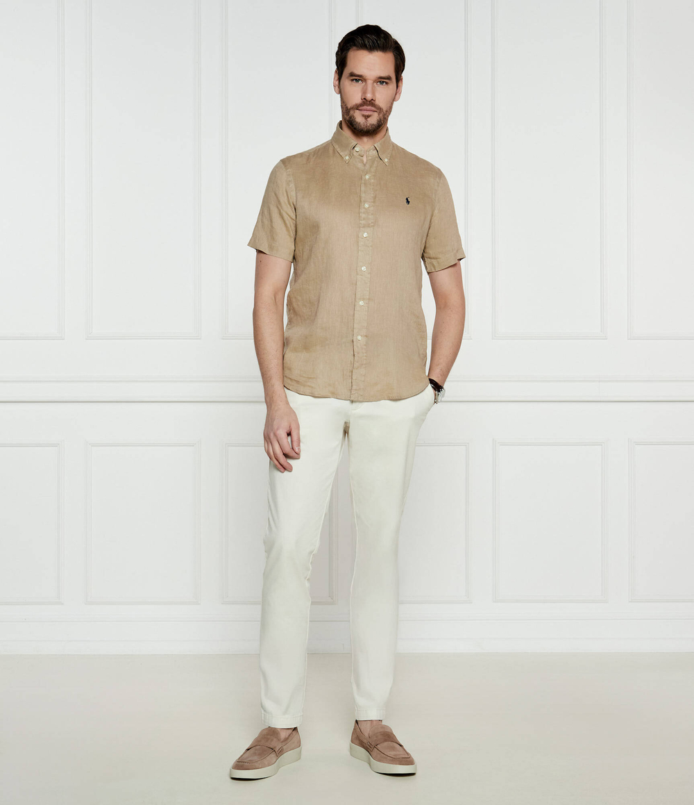 Льняная рубашка POLO RALPH LAUREN - бежевый(710968912)