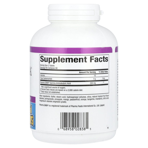 Natural Factors, Stress-Relax®, Pharma GABA®, 100 мг, 120 жевательных таблеток