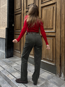 Брюки вельветовые хвоя