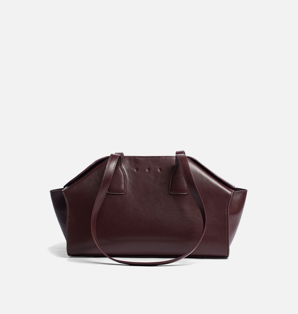 Сумка из натуральной кожи CONTOUR M WINE