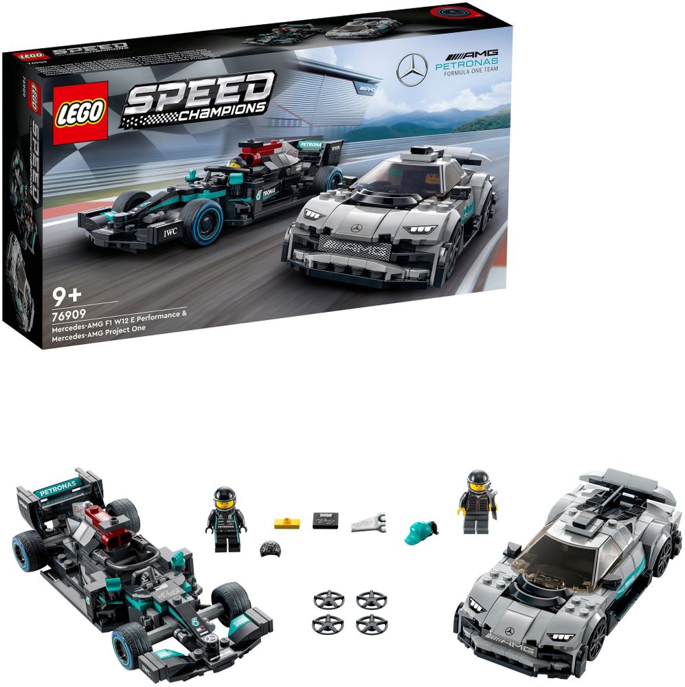 Конструктор LEGO Speed Champions 76909 Mercedes-AMG F1 W12 E Performance и Mercedes-AMG Project One