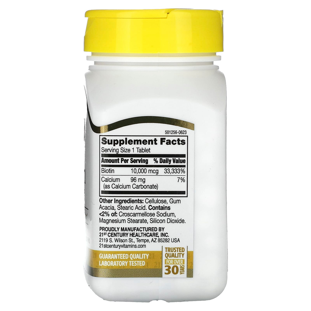 21st Century, Биотин, 10 000 мкг, 360 таблеток