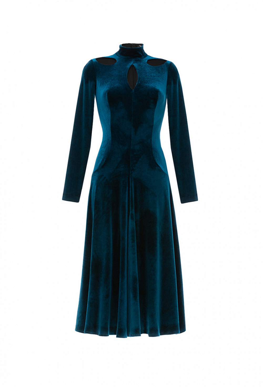 Бархатное платье с фигурными вырезами. 08-01-24 FW