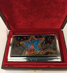 Визитница персональная "Кремль. Звезда" (роспись Палех)