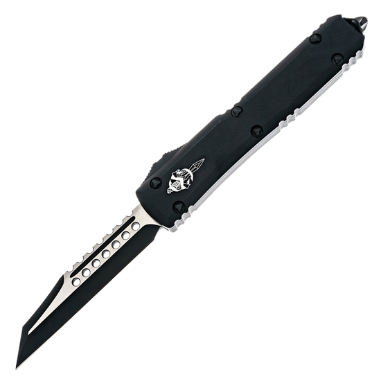Microtech Ultratech Warhound - нож автомат., черн. алюм. рук-ть, черн. клинок