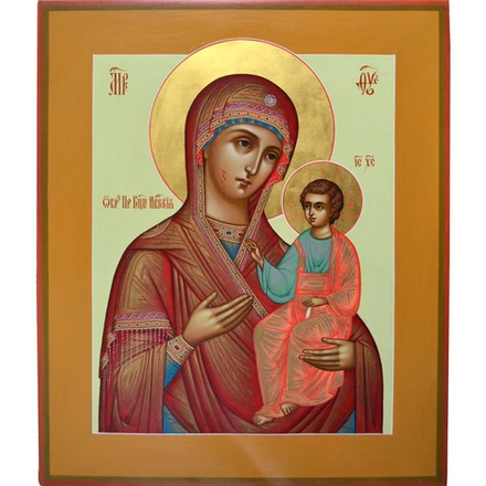 Иверская Божья Матерь (Вратарница). Рукописная икона. 28 х 31 см