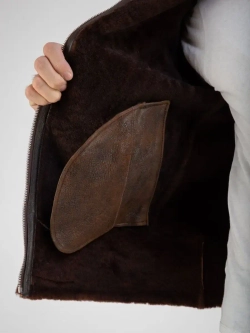 Дубленка мужская натуральная авиатор зимняя Турция