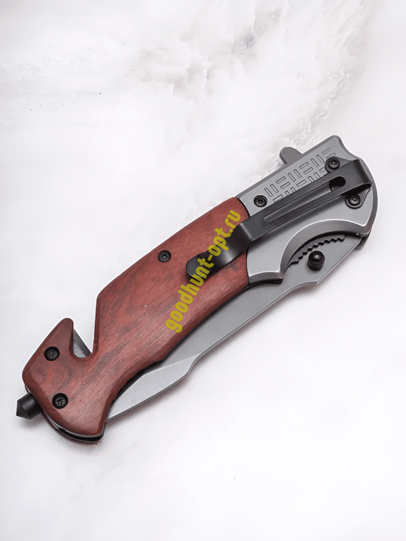 Тактический складной нож Browning со стеклоотбоем и стропорезом Коричневый