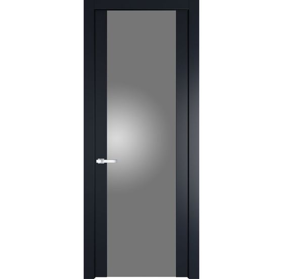Межкомнатная дверь эмаль Profil Doors 1.7P нэви блу стекло серебро матлак