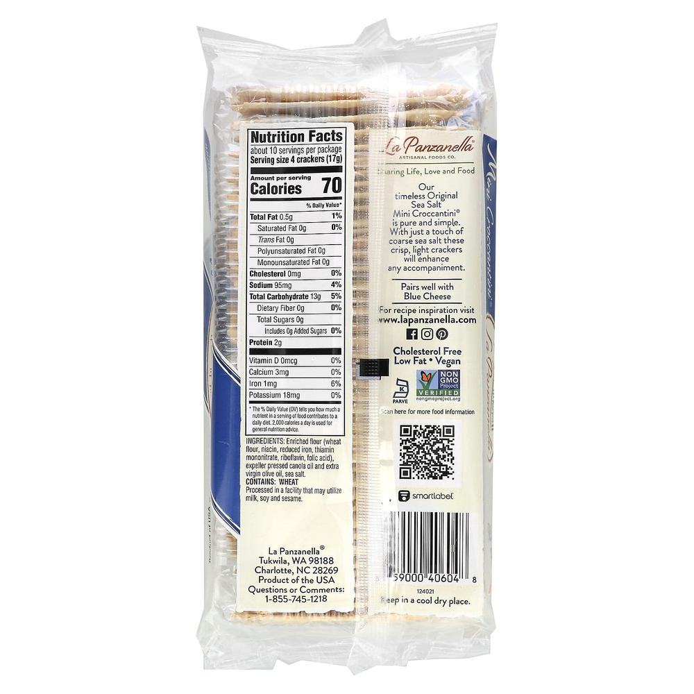 La Panzanella, ремесленные мини-крекеры Croccantini, оригинальная морская соль, 170 г (6 унций)
