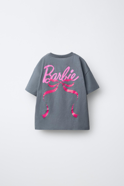 ZARA ФУТБОЛКА С БАНТОМ BARBIE™ MATTEL, АНТРАЦИТОВО-СЕРЫЙ