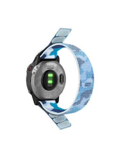 Нейлоновый ремешок NylonFit 22 мм, (длина 260 мм) для Garmin 5/5+/6/7/,Quatix 5,MARQ, Forerunner 935/945, instinct 1/2,Epix Gen 2 (Камо небесный)