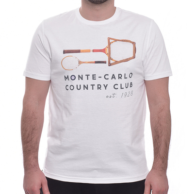 Мужская теннисная футболка Monte-Carlo Country Club Vintage Print - white