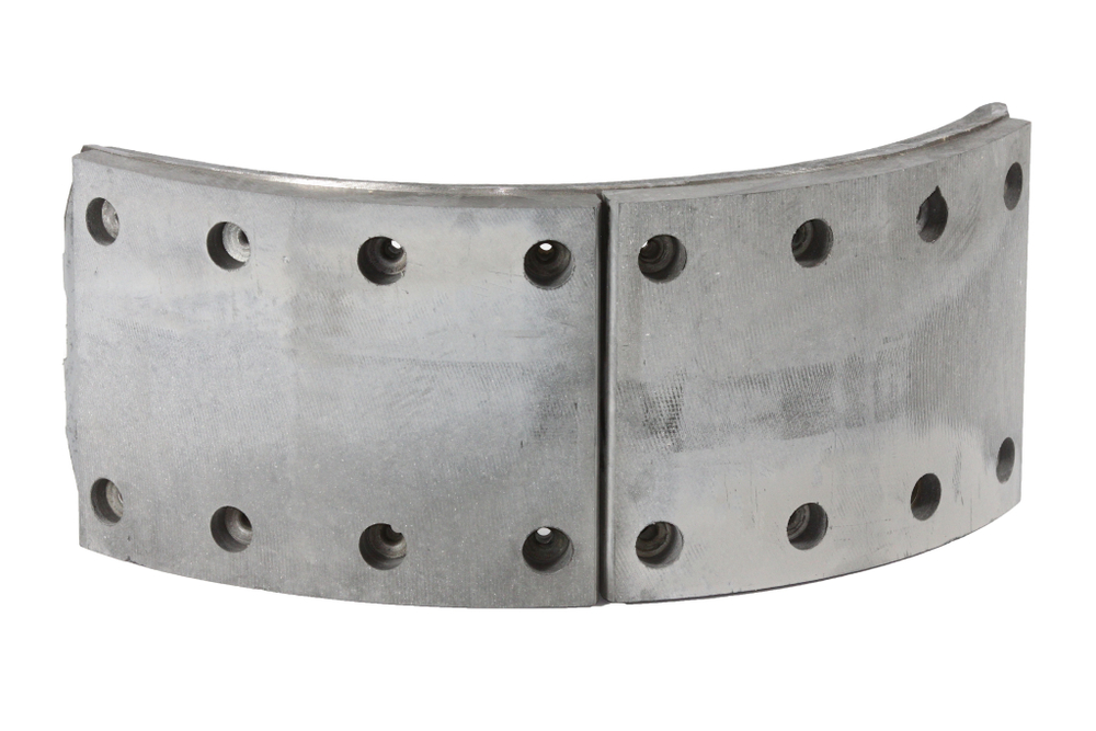 Колодка барабанного тормоза а/м КАМАЗ 53229, 65115 ЛИТАЯ (каркас конвейер, накладка; длинная + длинная) (1шт.) ЗМД